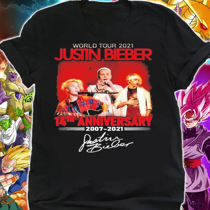 World tour 2021 Justin Bieber 14th anniversary 2007-2021 signature shirt shirt