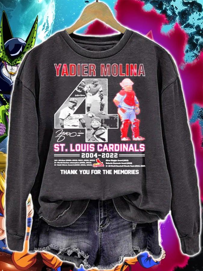 Yadier Molina St Louis Cardinals 2004-2022 signature t-shirt sweatshirt