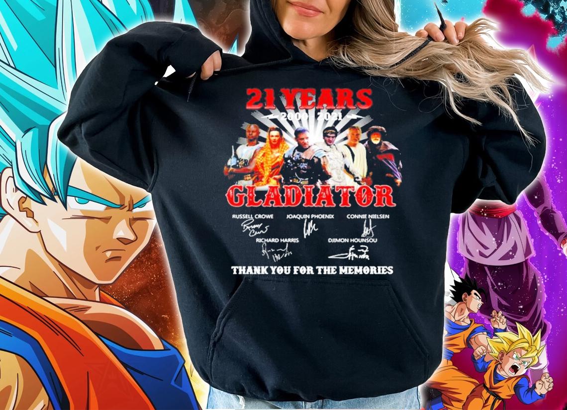 21 years 2000-2021 Gladiator thank you for the memories shirt hoodie