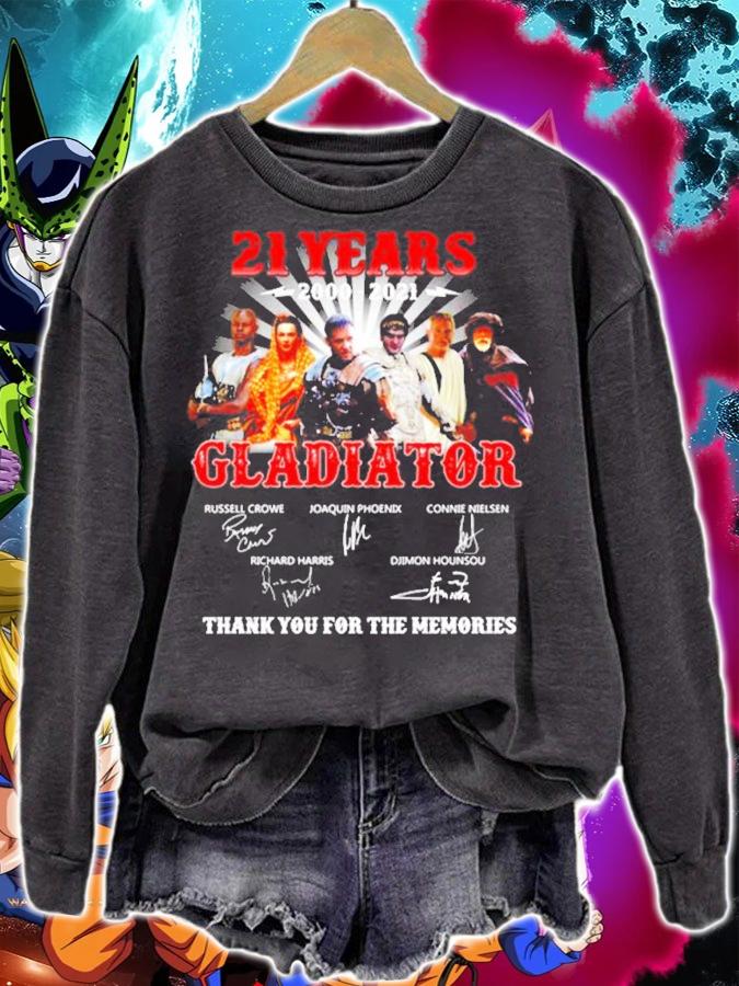 21 years 2000-2021 Gladiator thank you for the memories shirt sweatshirt
