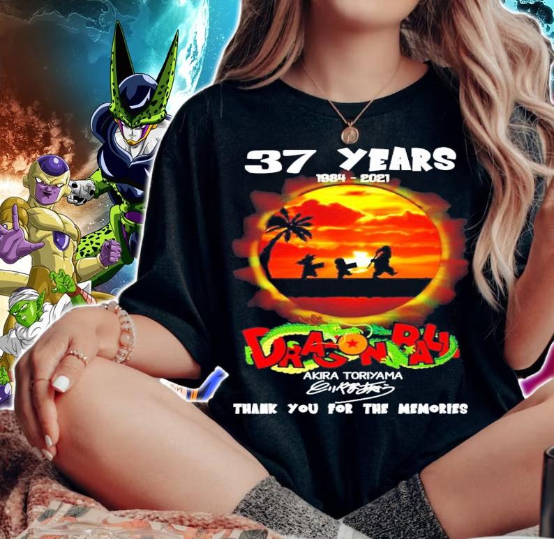 37 years 1984-2021 Dragon Ball Akira Toriyama thank you for the memories shirt woman shirt