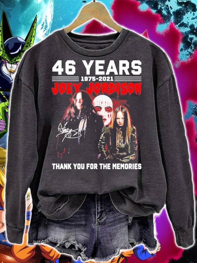 46 years 1975-2021 Joey Jordison signature shirt sweatshirt