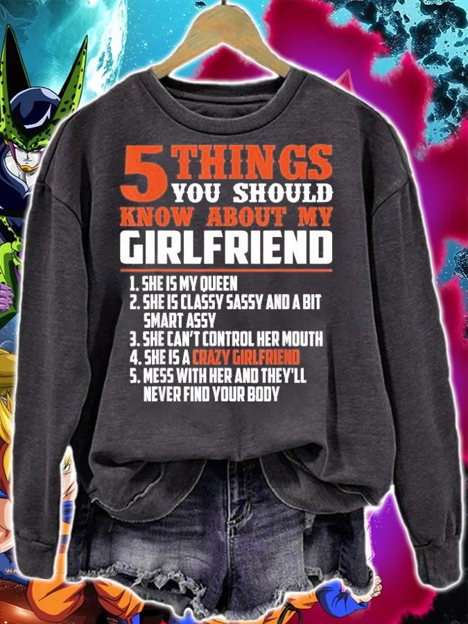 5 things you should know about my girlfriend shirt sweatshirt