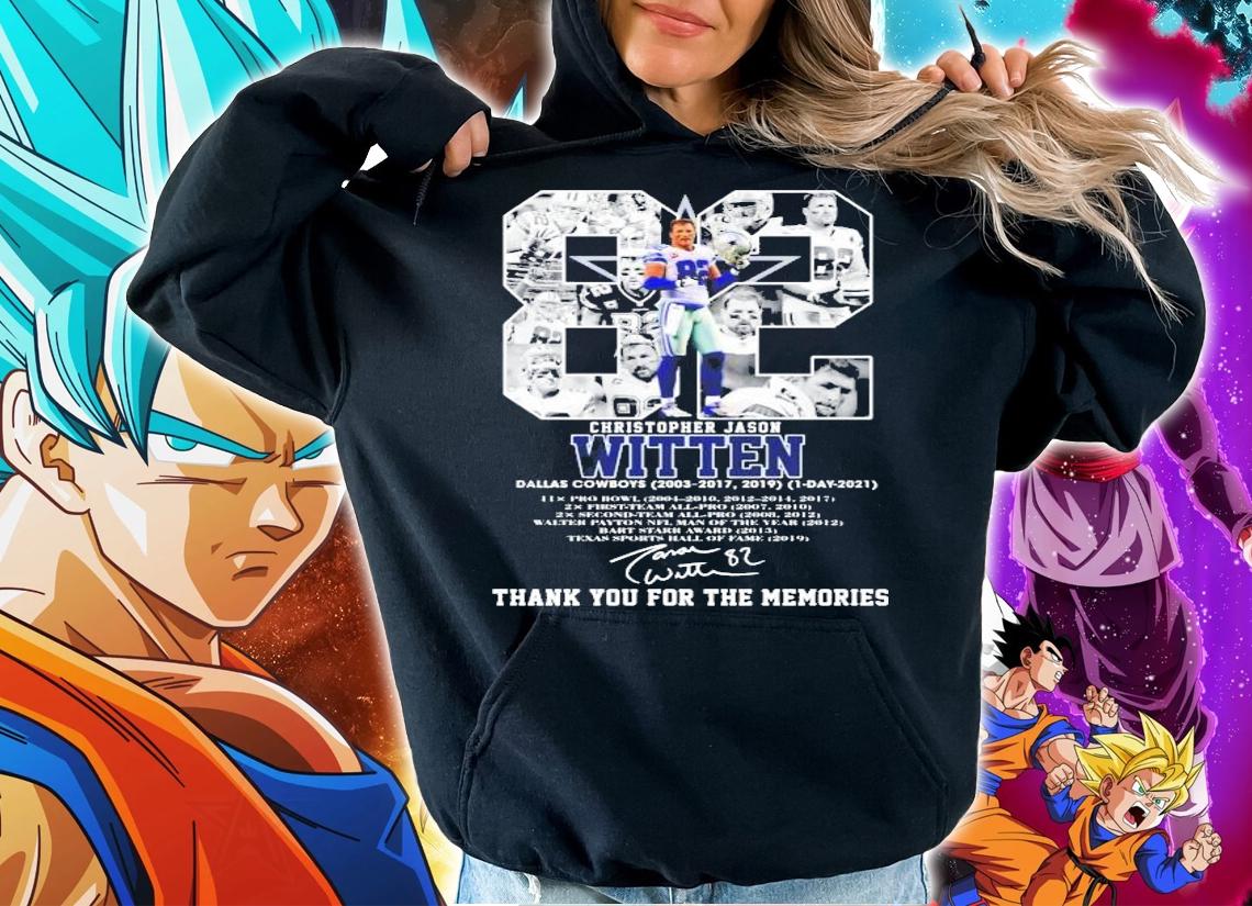 82 Christopher Jason Witten Dallas Cowboys 2003-2017 2019 thank you for the memories shirt hoodie