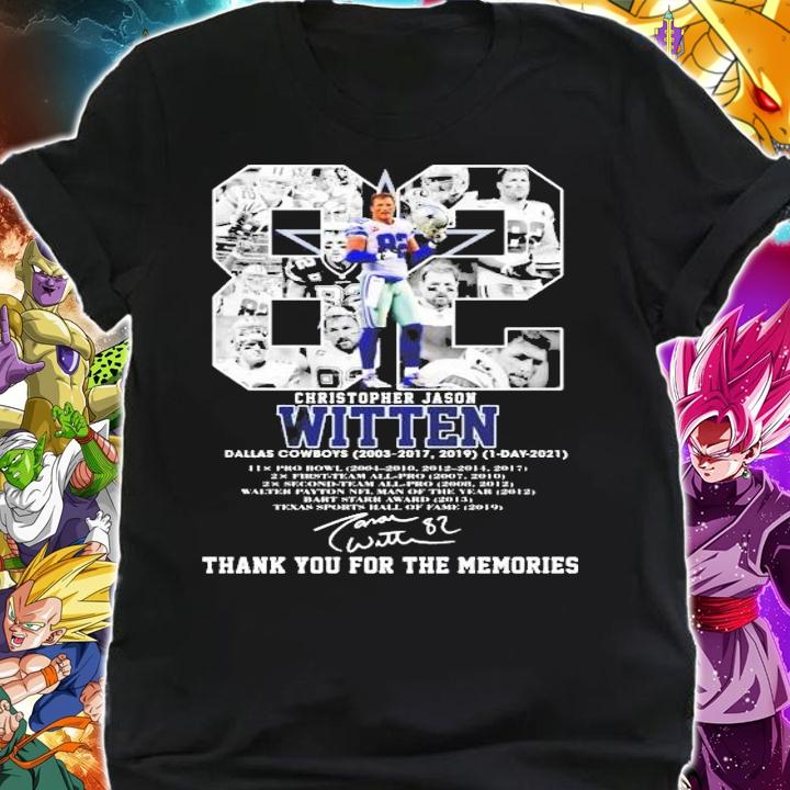 82 Christopher Jason Witten Dallas Cowboys 2003-2017 2019 thank you for the memories shirt shirt