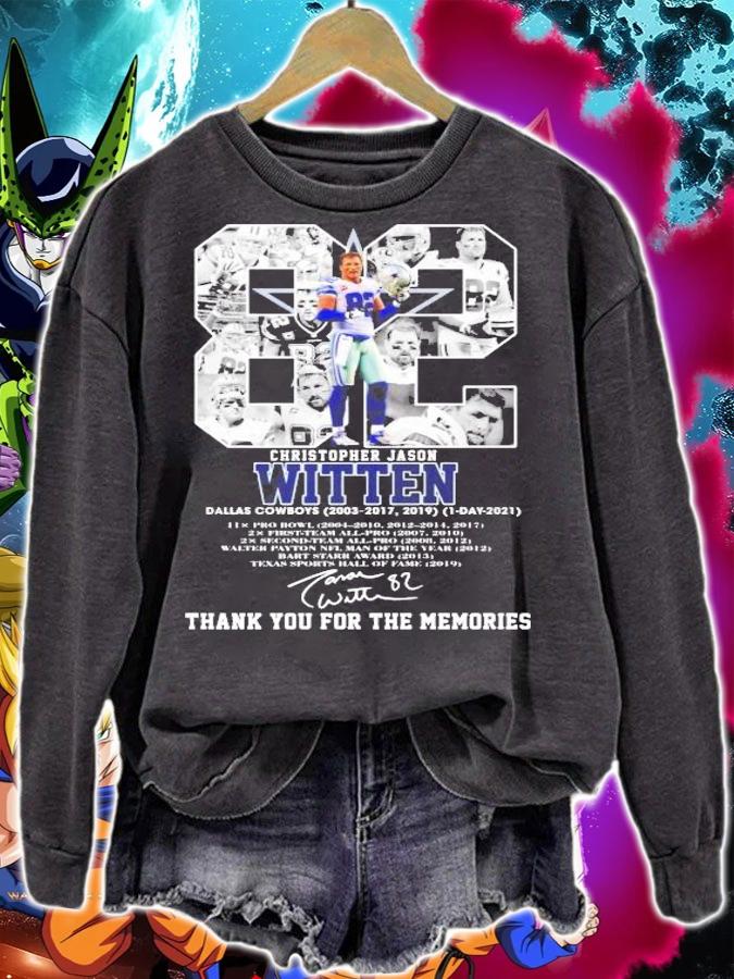 82 Christopher Jason Witten Dallas Cowboys 2003-2017 2019 thank you for the memories shirt sweatshirt