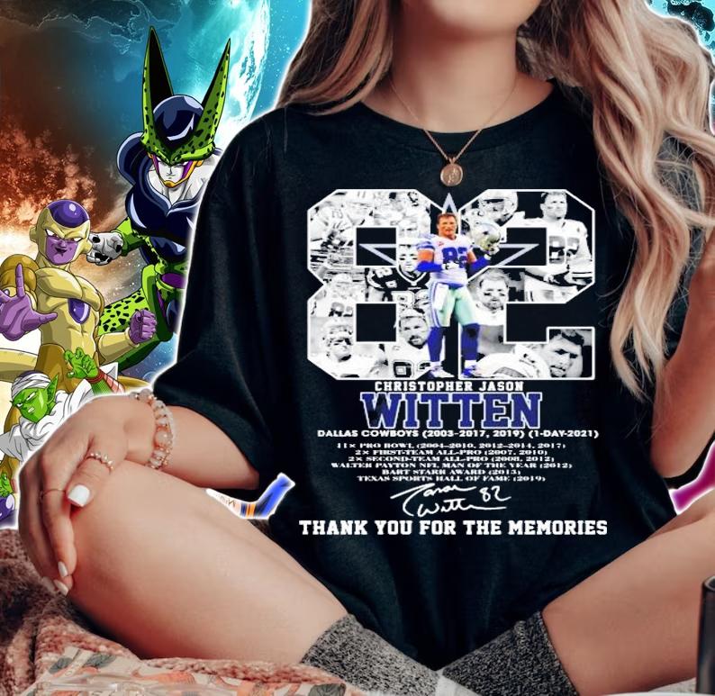 82 Christopher Jason Witten Dallas Cowboys 2003-2017 2019 thank you for the memories shirt woman shirt