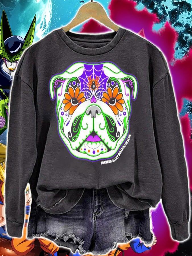 Bulldog Sugar Skull Shirt sweatshirt