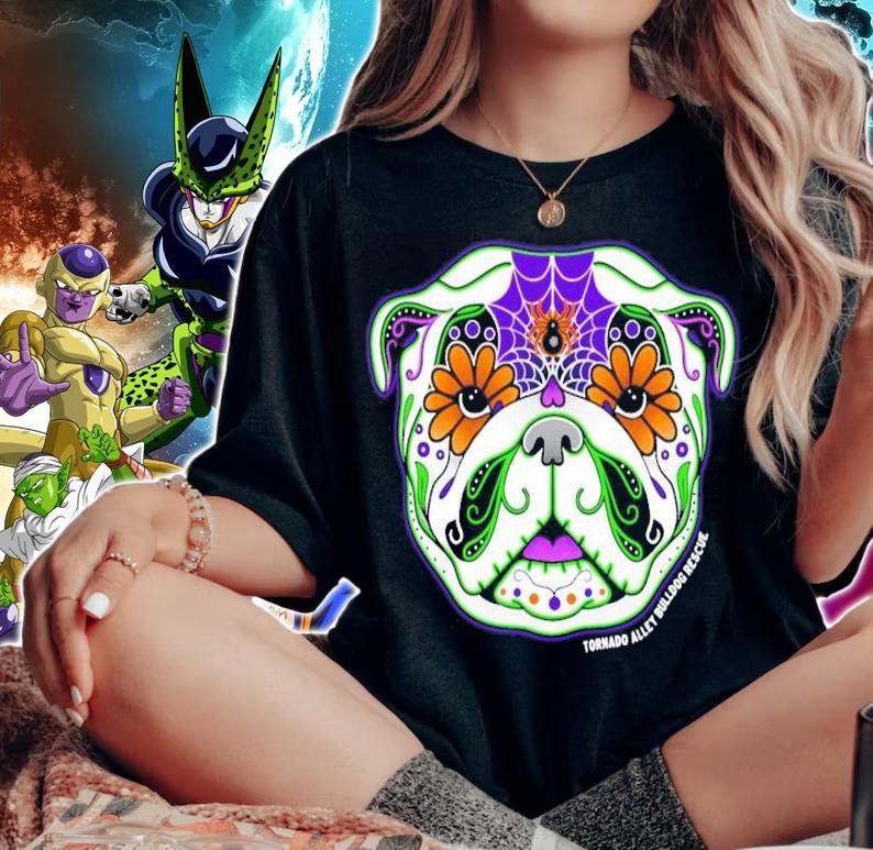 Bulldog Sugar Skull Shirt woman shirt