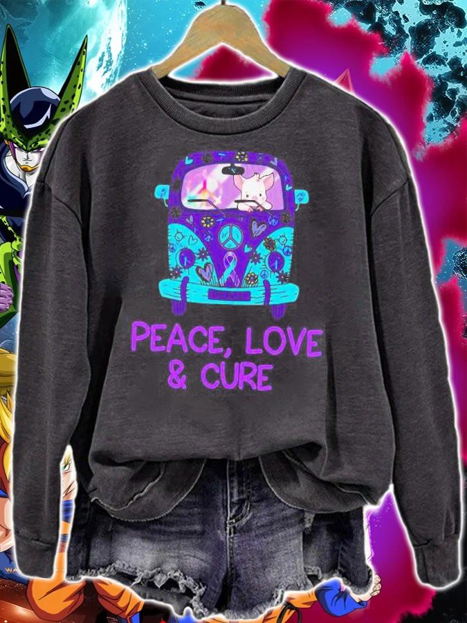 Pig Riding Hippie Car Peace Love And Cure t-shirt sweatshirt