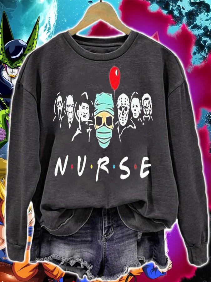 Halloween Nurse Horror Character T-Shirt, Halloween Nursing, Nurse Fall, Nurse Halloween, Halloween Party sweatshirt