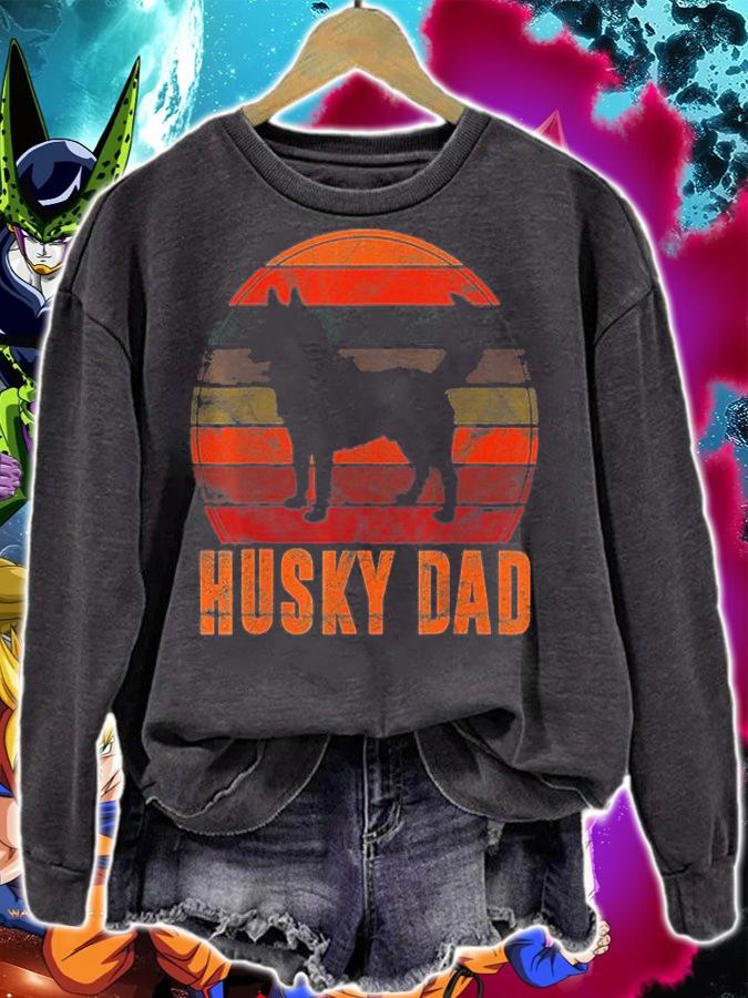 Husky Dad Owner Siberian Huskies Vintage T-Shirt sweatshirt