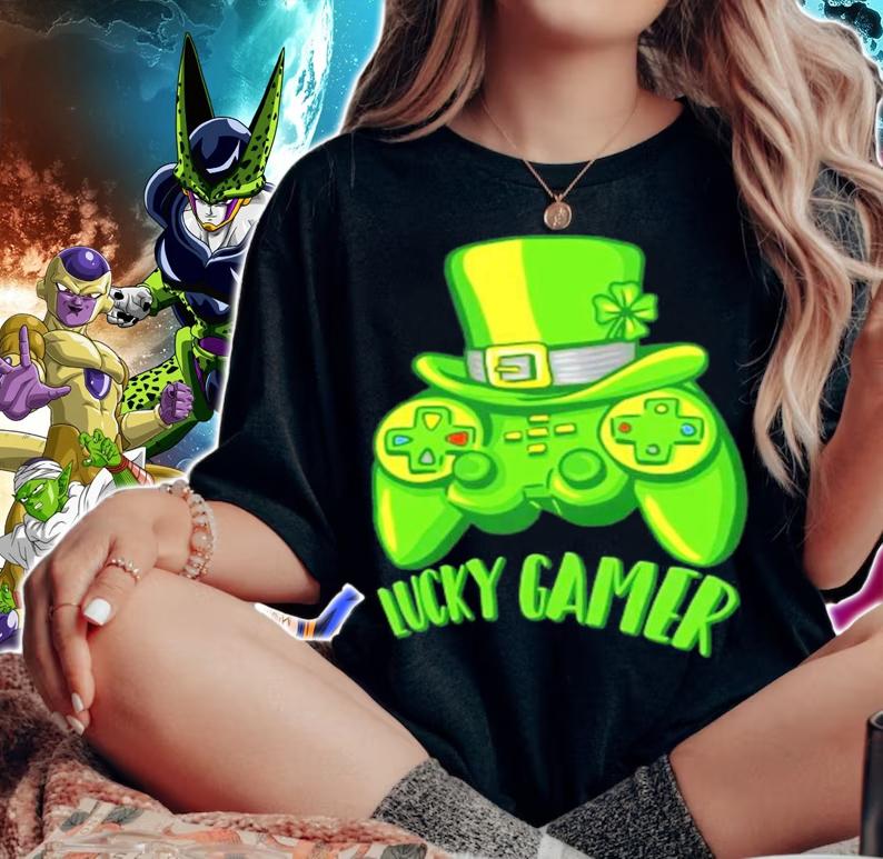 Lucky Gamer St.Patricks Day Gaming Gamer shirt woman shirt