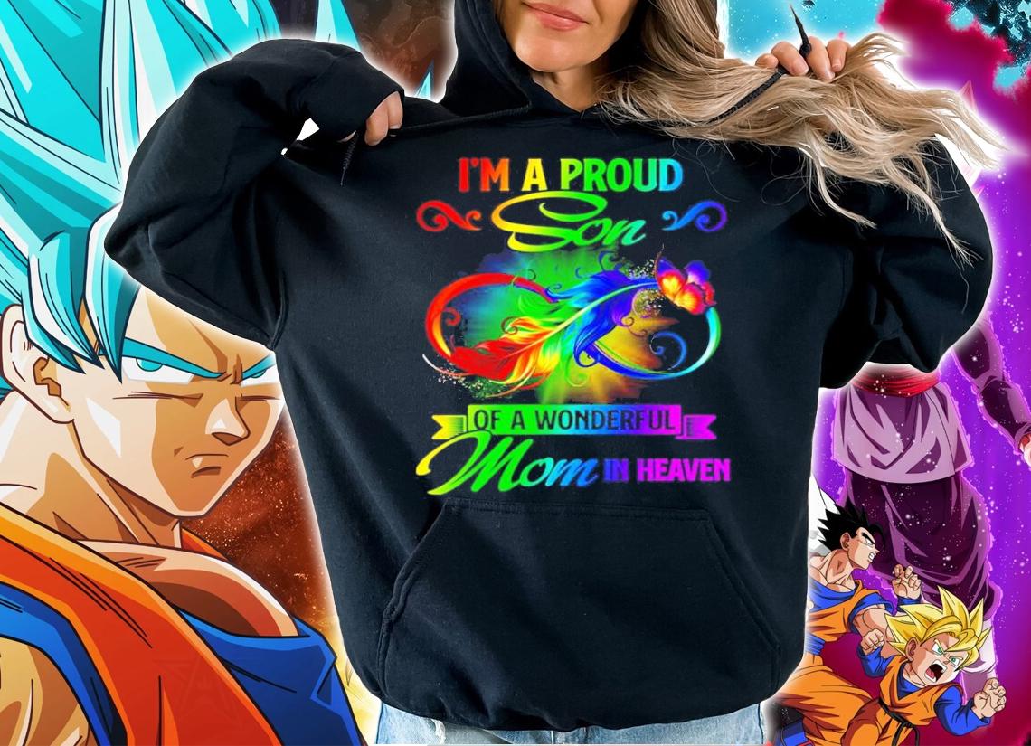 Mens Im a proud Son of a wonderful mom in heaven t-shirt hoodie