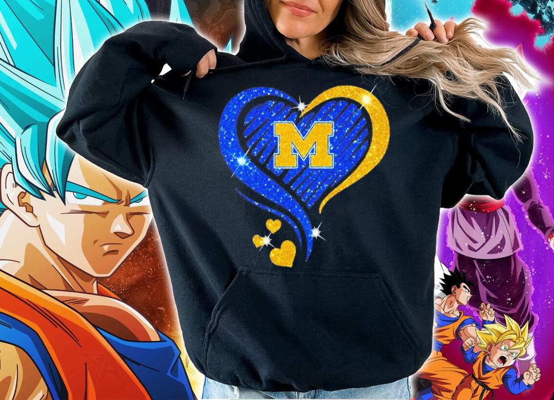 Michigan Wolverines heart love diamond shirt hoodie