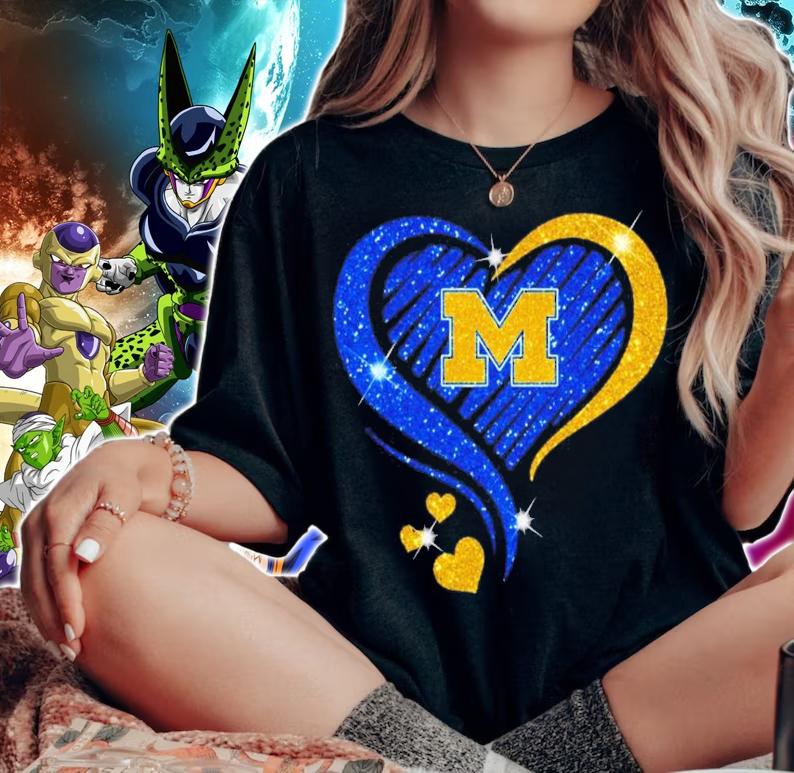 Michigan Wolverines heart love diamond shirt woman shirt