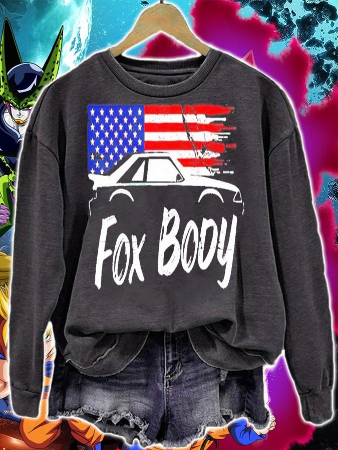 American flag car fox body shirt sweatshirt