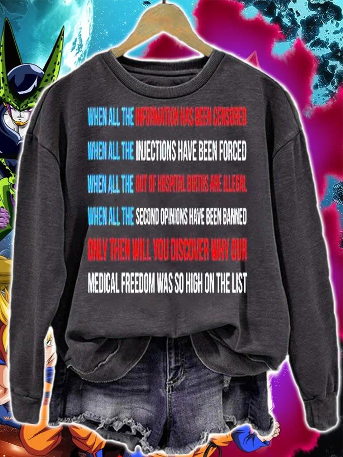 American flag medical freedom no vaccine mandates anti vax T-shirt sweatshirt