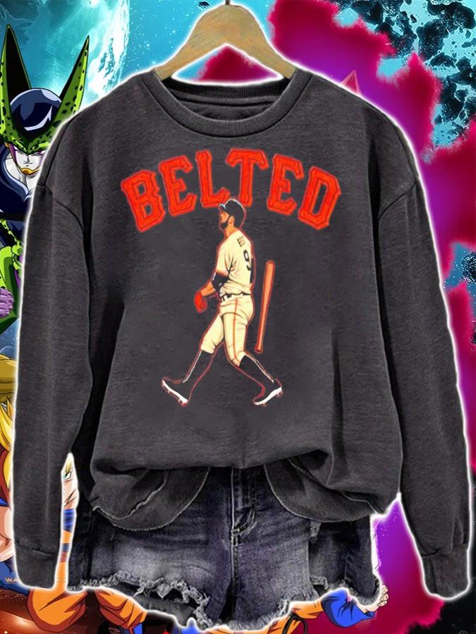 Belted 9 baseball shirt sweatshirt