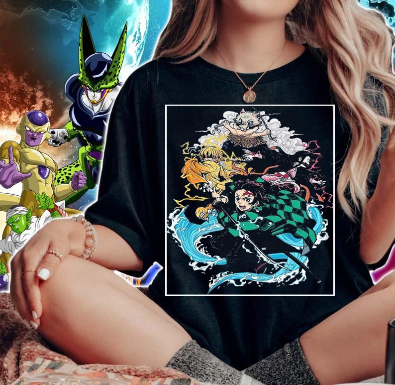 Demon Slayer Kimetsu no Yaiba Poster T-shirt woman shirt