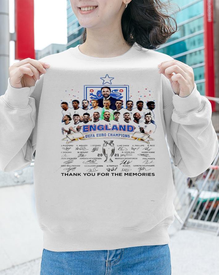 England UEFA Euro Champions 2021 signatures thank you for the memories shirt sweatshirt