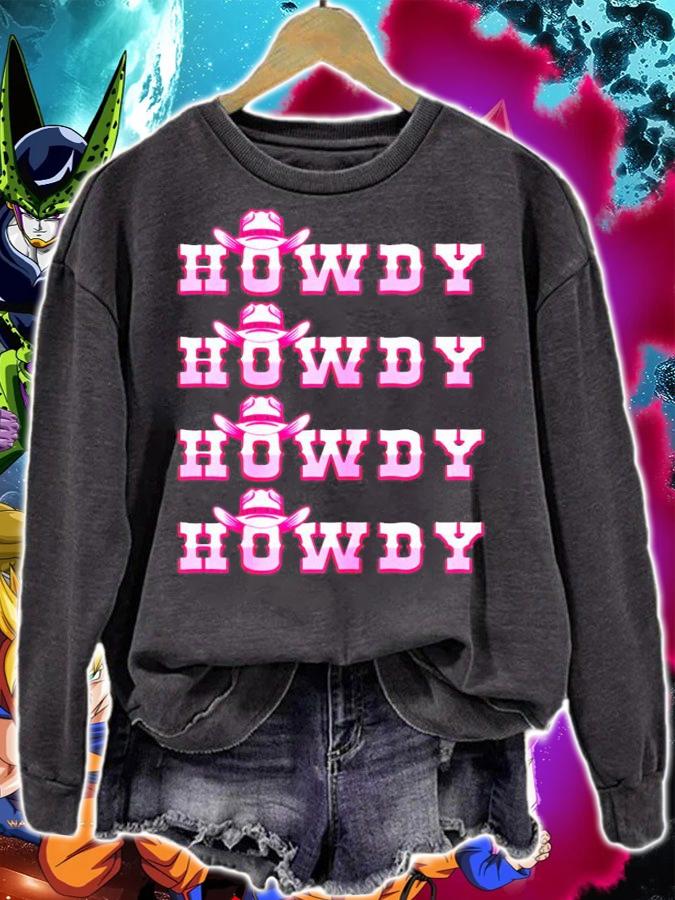 Pink Howdy Cow Girl Western Country Southern Rodeo shirt sweatshirt