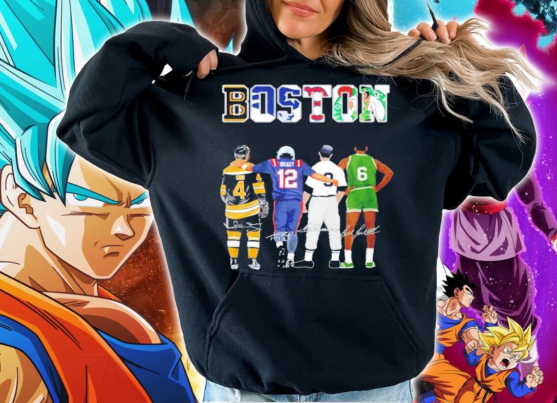 Boston Bobby Orr Tom Brady Ted Williams Bill Russell signatures shirt hoodie