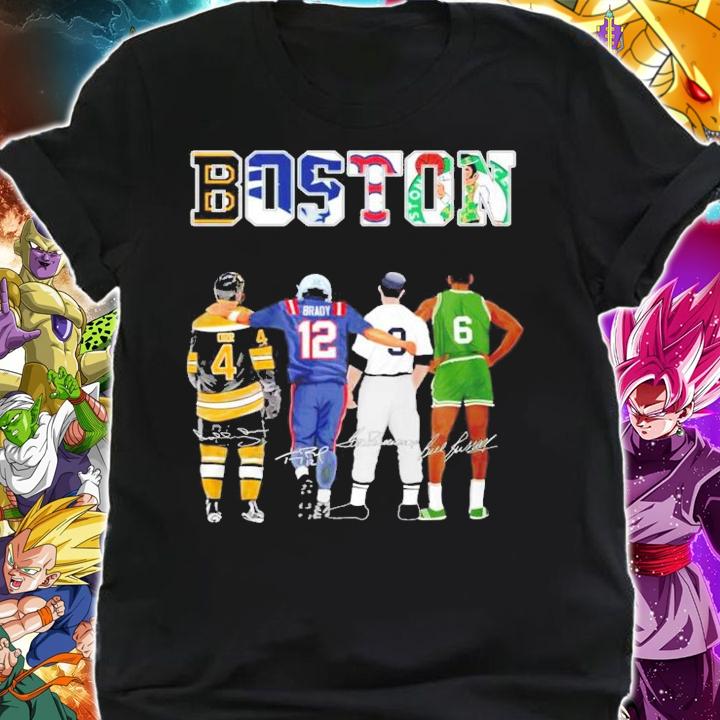 Boston Bobby Orr Tom Brady Ted Williams Bill Russell signatures shirt shirt