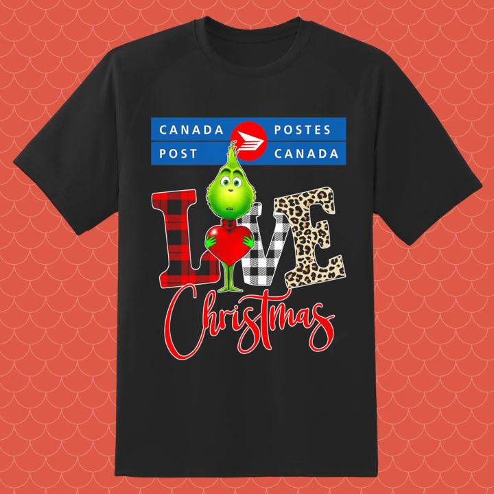 Love Canada Post Grinch Christmas Leopard T-Shirt