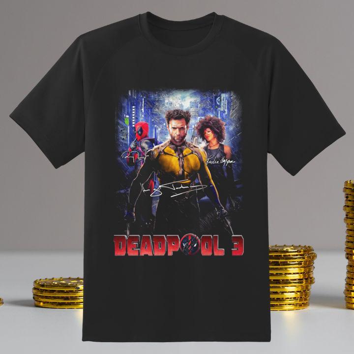 Deadpool 3 Deadpool And Wolverine Characters Signatures T-Shirt
