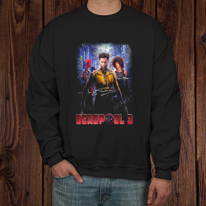 Deadpool 3 Deadpool And Wolverine Characters Signatures T-Shirt sweatshirt