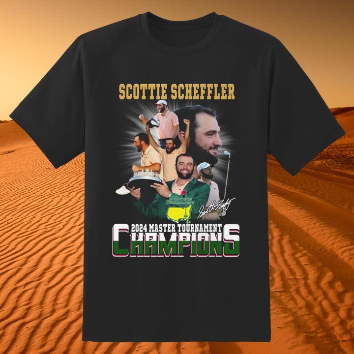 Scottie Scheffler Golfer 2024 Master Tournament Champions Signature T-Shirt