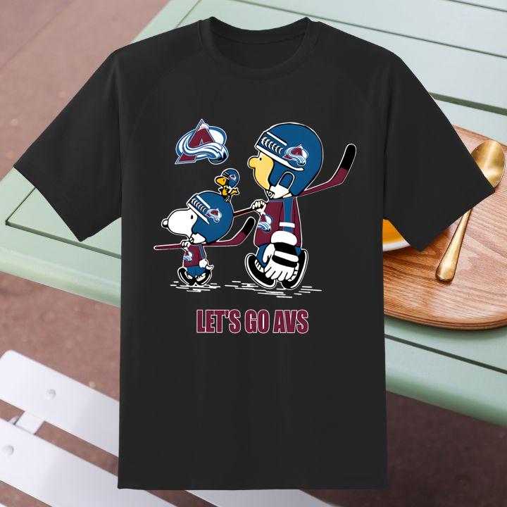 Woodstock Snoopy Charlie Brown Walking Colorado Avalanche Lets Go Avs Shirt