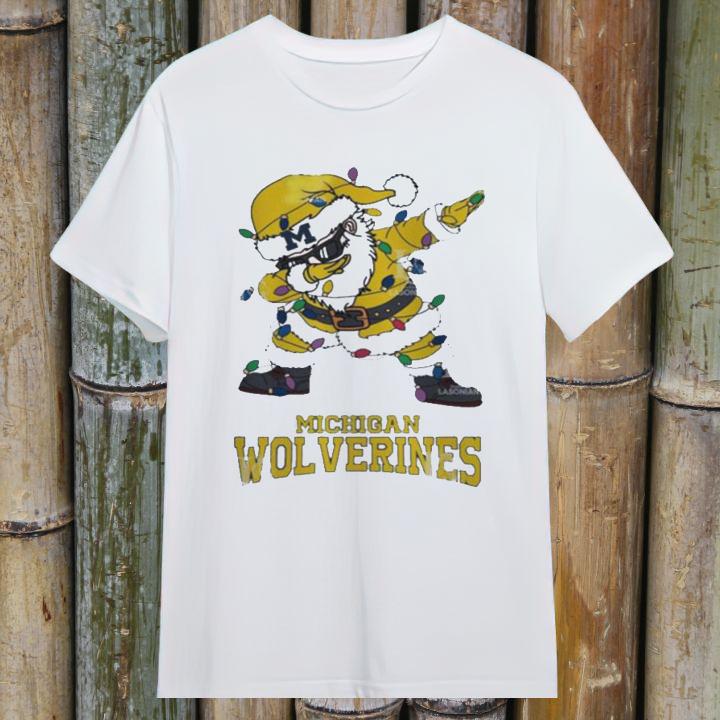 Get Your Dabbing Santa Michigan Wolverines Christmas Light Shirt Now!
