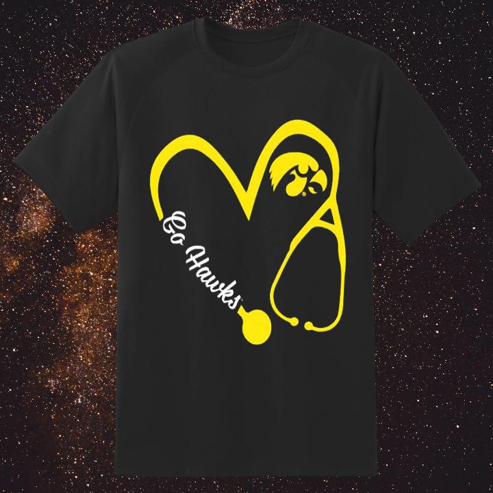 Shop Iowa Hawkeyes Nurse T-Shirt – Ideal Stethoscope Gift for Fans!