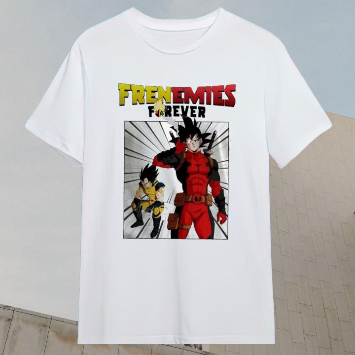 Personalised Frenemies Forever Dragon Ball Son Goku Vegeta Marvel Deadpool And Wolverine T-Shirt