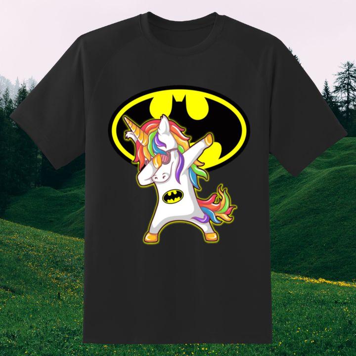 Cute Dabbing Rainbow Unicorn Hip Hop Batman Logo Shirt