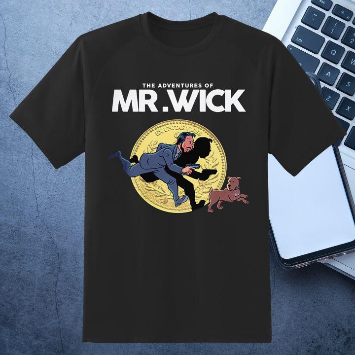 The Adventures Of Mr. Wick Funny Tintin John Wick T-Shirt