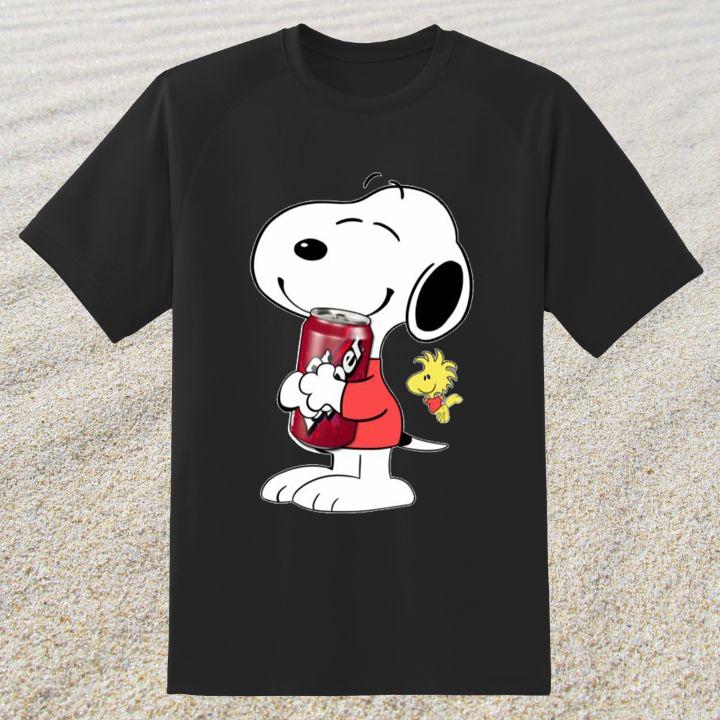 Cute Snoopy Woodstock Hug Dr Pepper Peanuts T-Shirt
