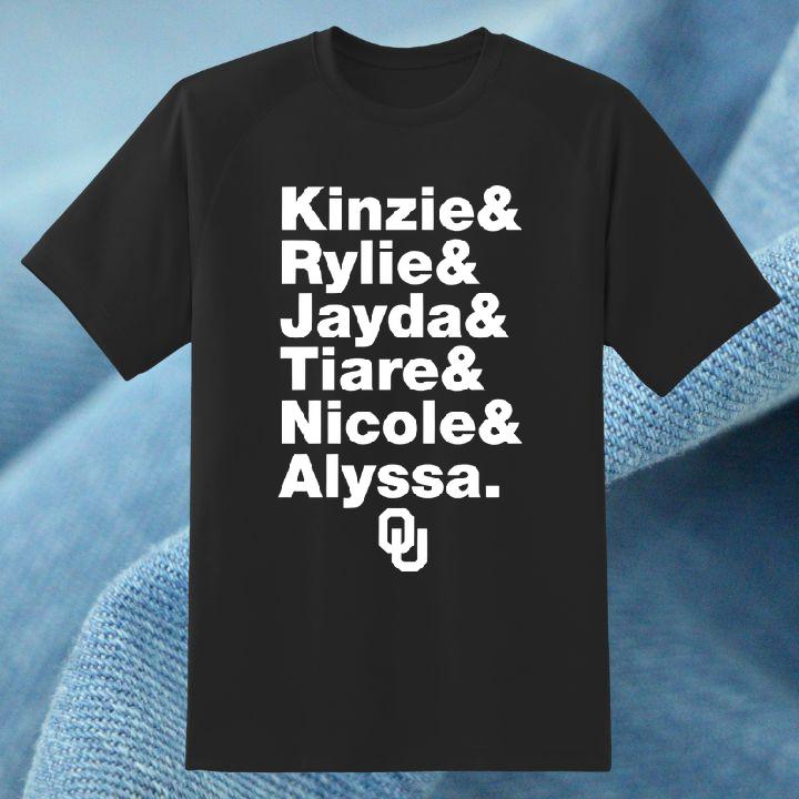 Oklahoma Sooners Softball Kinzie And Rylie And Jayda And Tiare And Nicole And Alyssa Shirt