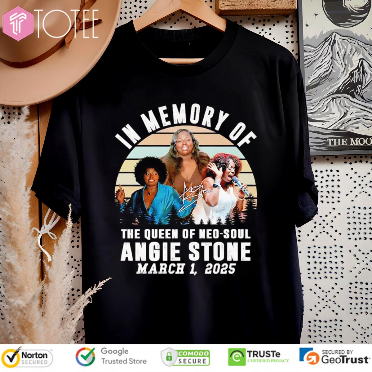 In Memory Of Angie Stone – Queen Of Neo-Soul Vintage Sunset Signed T-Shirt