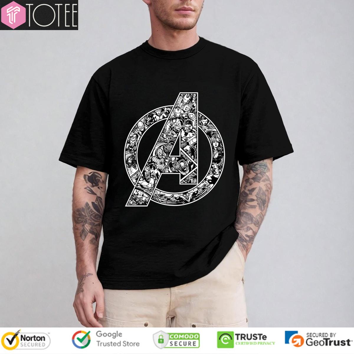 Marvel Comics Superheroes Inside The Avengers Logo T-Shirt