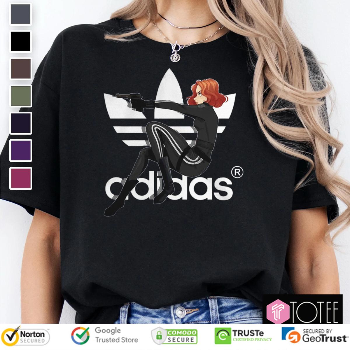 Marvel Black Widow Parody Adidas Logo T-Shirt