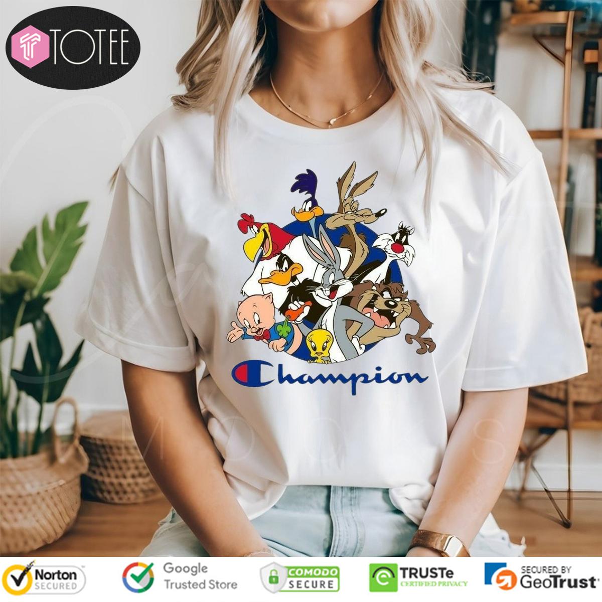 Looney Tunes Characters Parody Champion Logo T-Shirt
