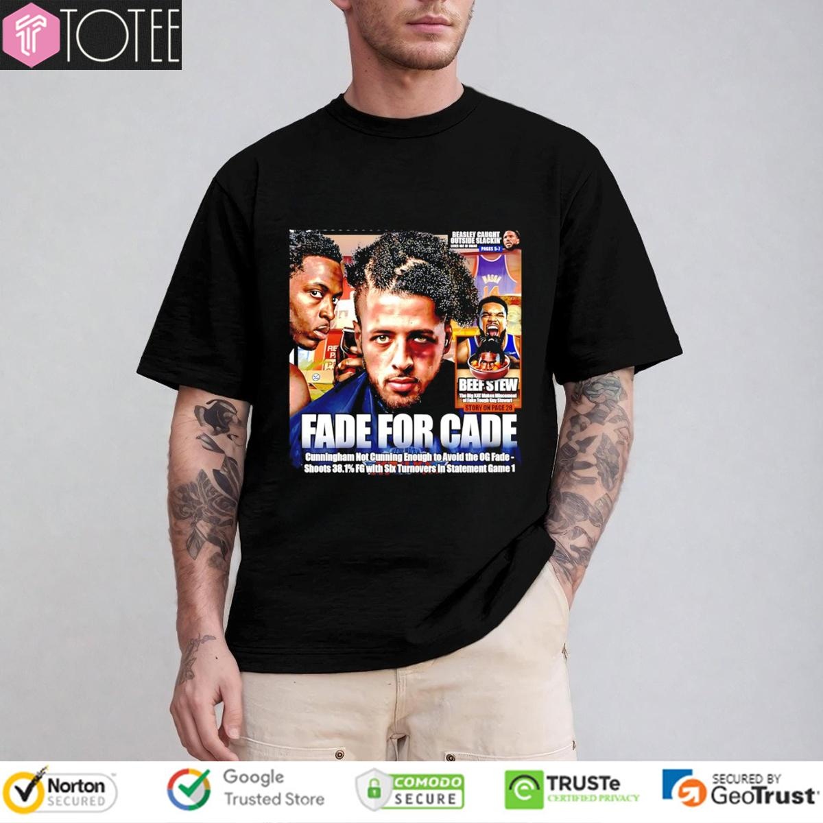 Detroit Pistons Fade For Cade Cunningham T-shirt