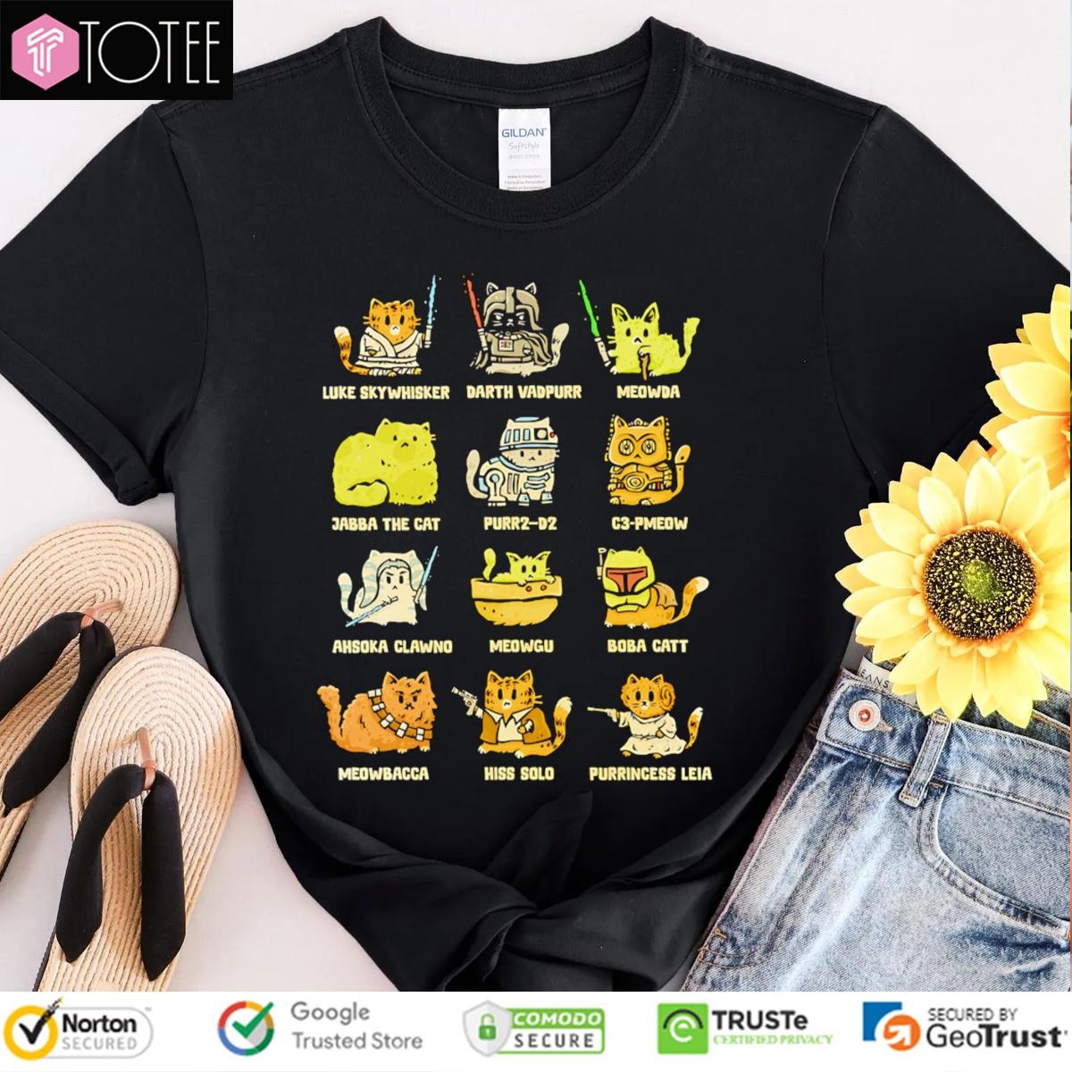 Star Kittens Parody Star Wars Characters Kitten Cat T-shirt
