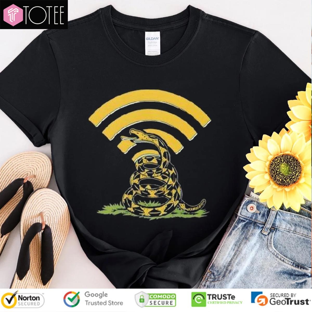 Gadsden Flag Dont Tread On The Internet Wi-Fi T-shirt