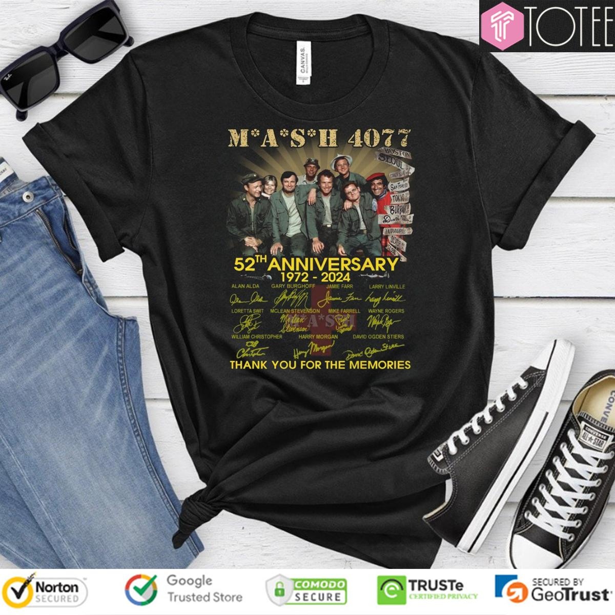 52Th Anniversary 1972-2024 Mash 4077 Signatures T-shirt