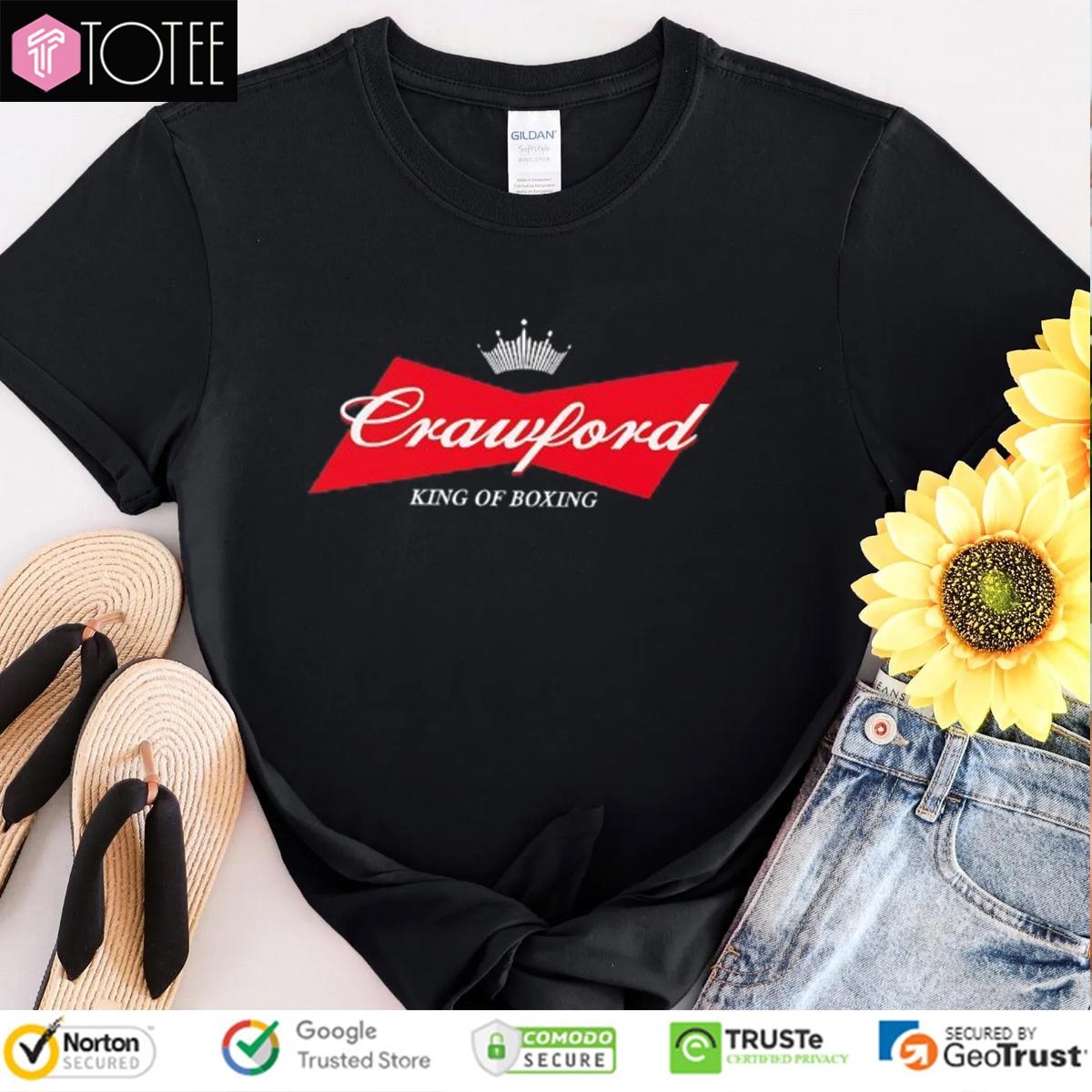 Crawford King Of Boxing Parody Budweiser Logo T-shirt