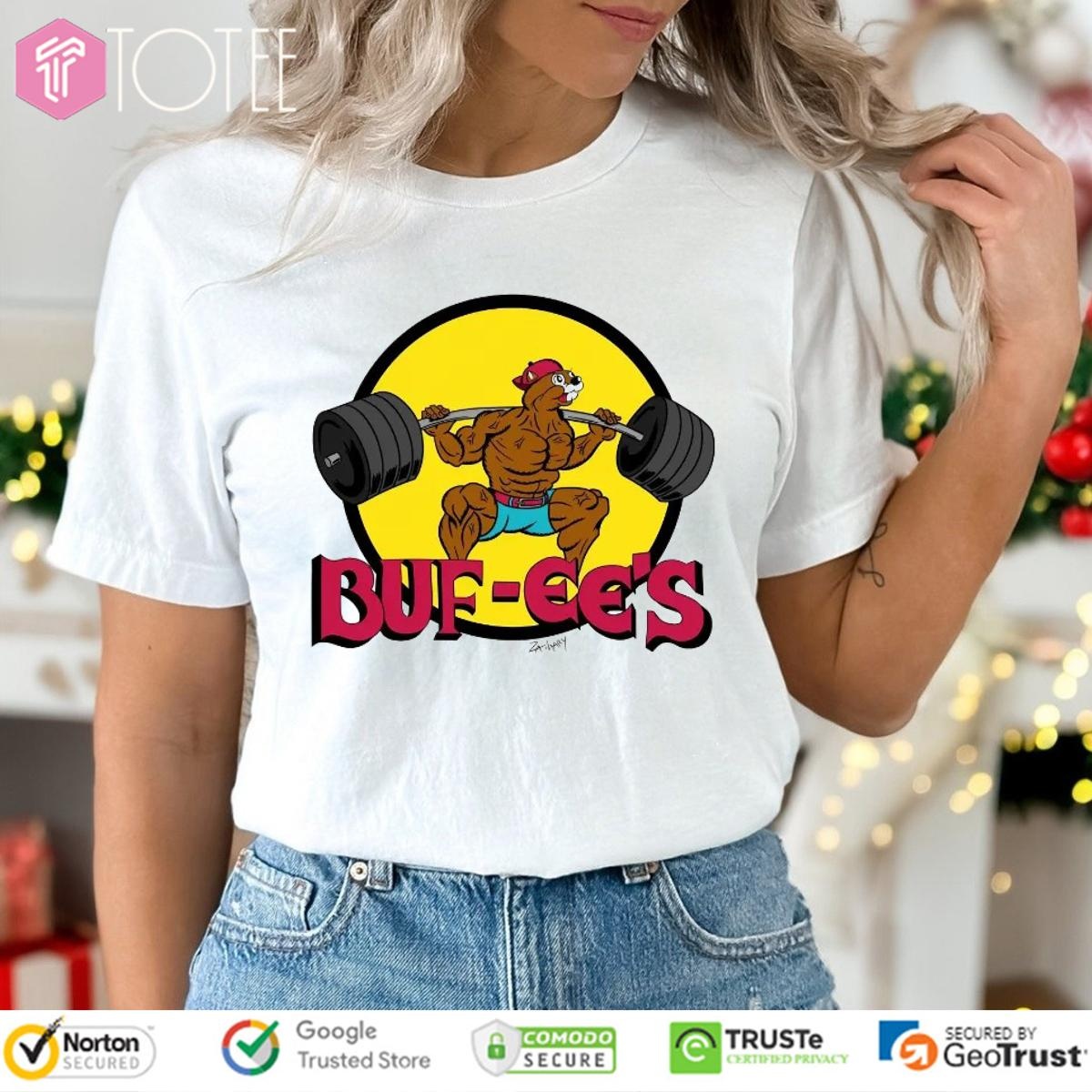 Buf-Ees Parody Buc-Ees Weightlifting T-shirt